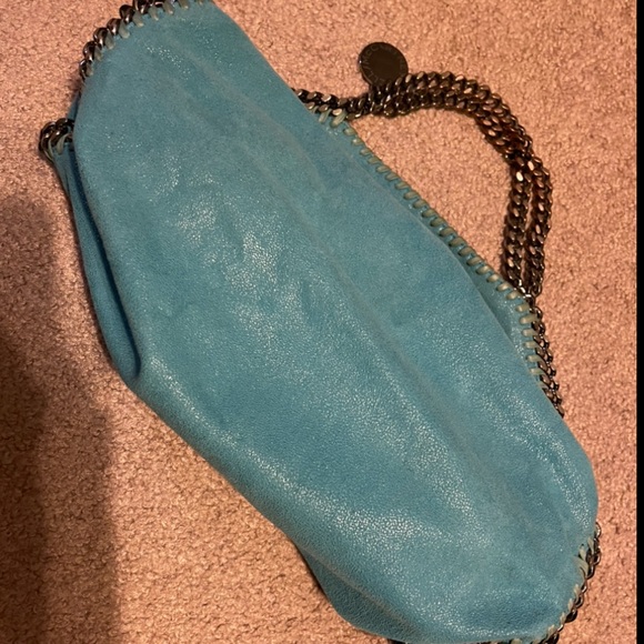 STELLA McCARTNEY Turquoise Falabella Fold-Over Bag!! - Picture 7 of 16
